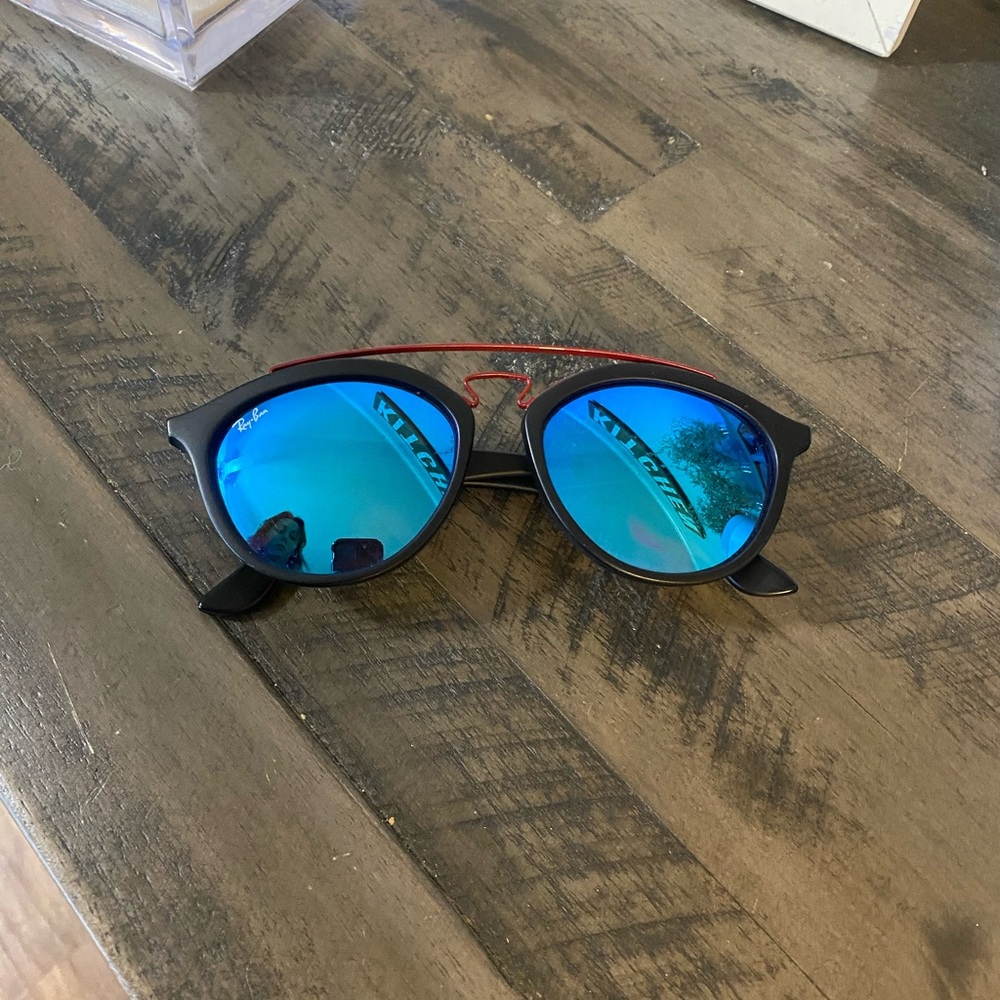 Ray Ban round mirror lenses plastic frame